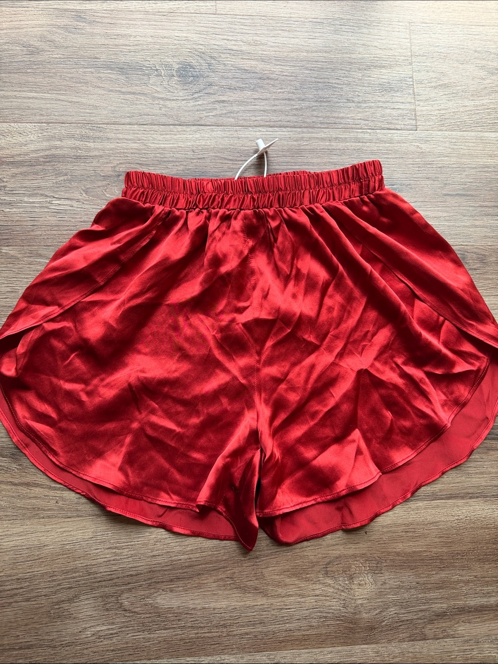 Silksilky 100% Silk Red Lounge Shorts Women's Size Small